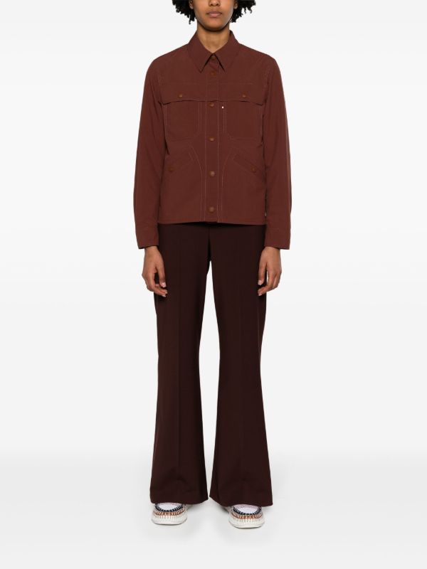 Browns Moncler Grenoble Brown Pochet Shirt Jacket | Browns Fitted Jackets