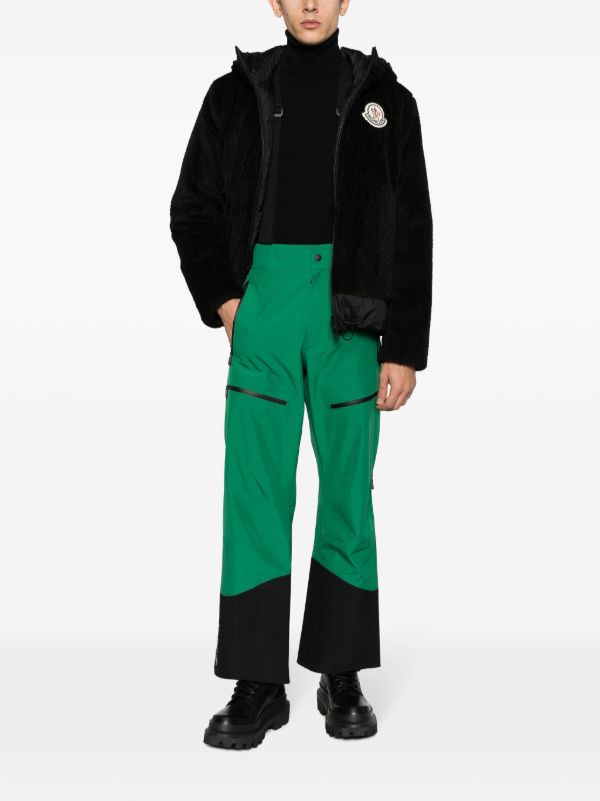 Browns Moncler Grenoble Green Panelled Ski Trousers | Browns Ski Bottoms