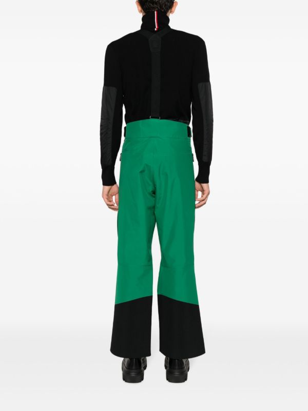 Browns Moncler Grenoble Green Panelled Ski Trousers | Browns Ski Bottoms
