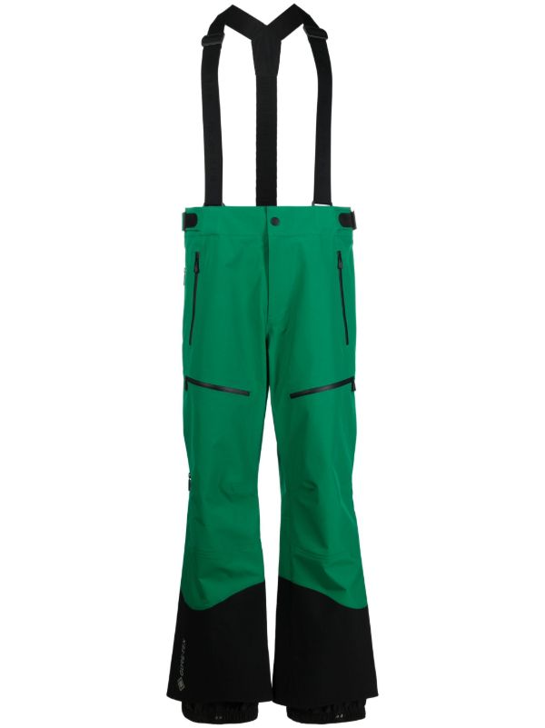 browns Moncler Grenoble Green Panelled Ski Trousers | Browns Ski Bottoms