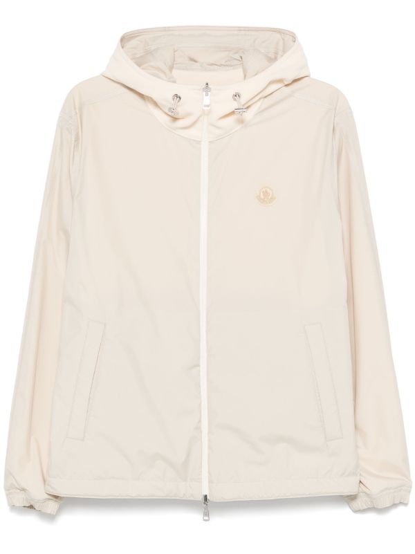 browns Moncler Neutrals Zip-Up Hooded Jacket | Browns Sport Jackets & Windbreakers