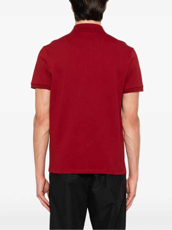 Browns Moncler Red Logo-Appliqué Polo Shirt | Browns Polo Shirts