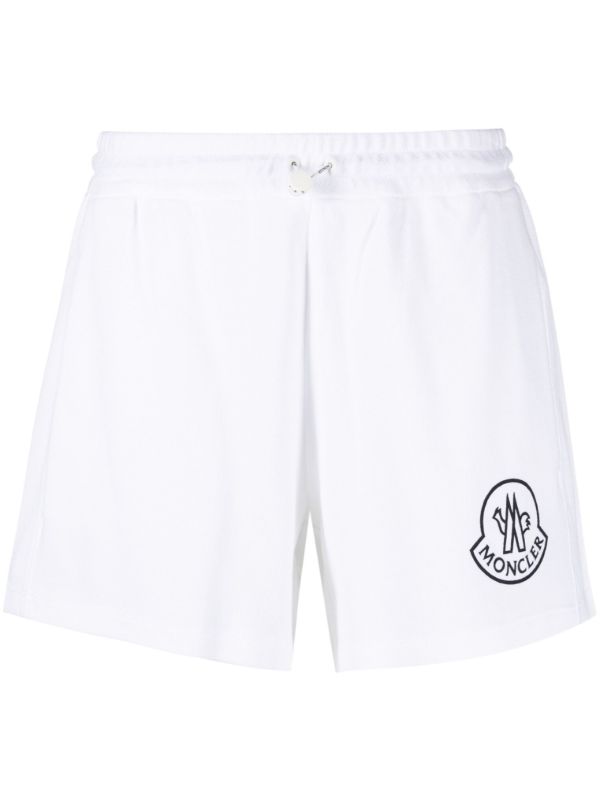 browns Moncler White Logo Print Cotton Shorts | Browns Sport Shorts