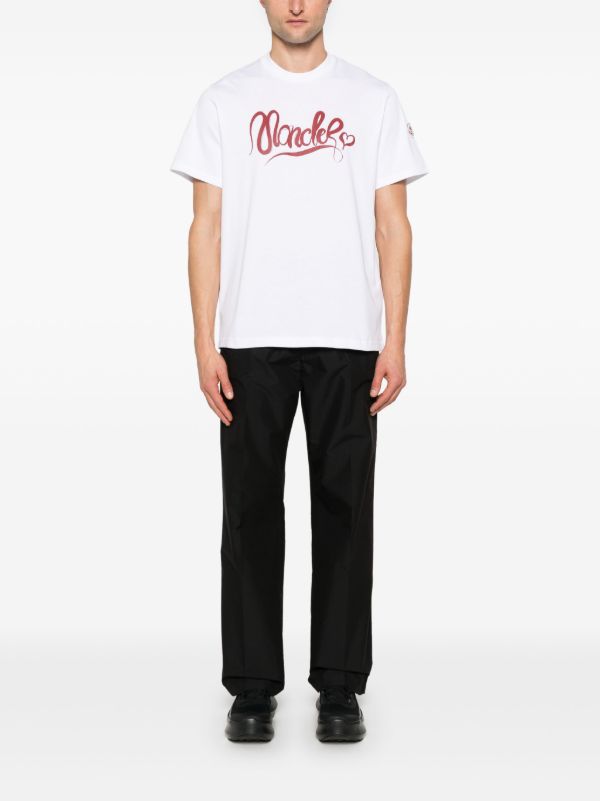 Browns Moncler White Logo-Print T-Shirt | Browns T-Shirts