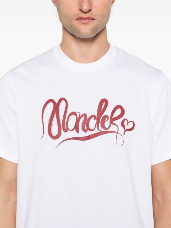 Browns Moncler White Logo-Print T-Shirt | Browns T-Shirts