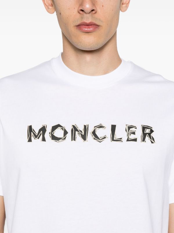 Browns Moncler White Logo-Print T-Shirt | Browns T-Shirts