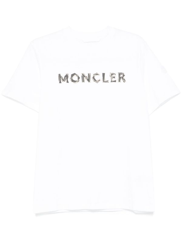 browns Moncler White Logo-Print T-Shirt | Browns T-Shirts