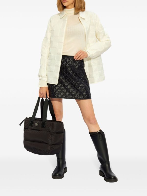 Browns Moncler White Ribbed-Knit Roll-Neck Sweater | Browns Knitted Sweaters