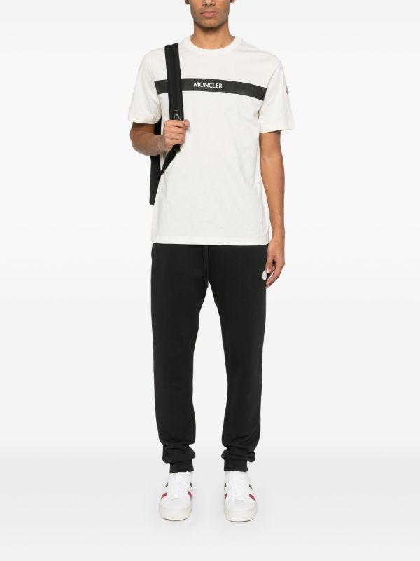 Browns Moncler White Rubberised Logo-Print T-Shirt | Browns T-Shirts
