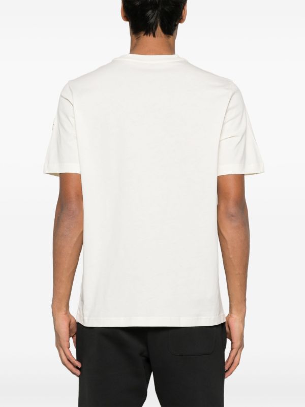 Browns Moncler White Rubberised Logo-Print T-Shirt | Browns T-Shirts