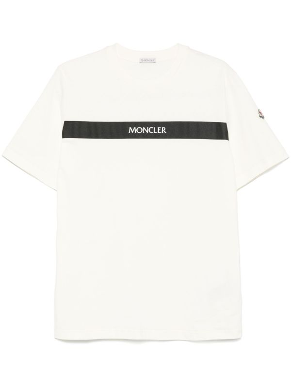browns Moncler White Rubberised Logo-Print T-Shirt | Browns T-Shirts