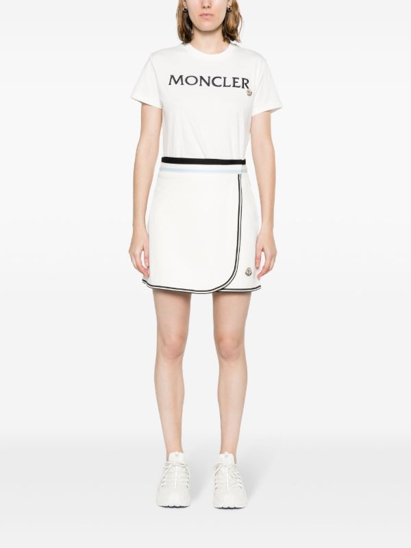 Browns Moncler White Wrap Cotton Mini Skirt | Browns A-Line Skirts