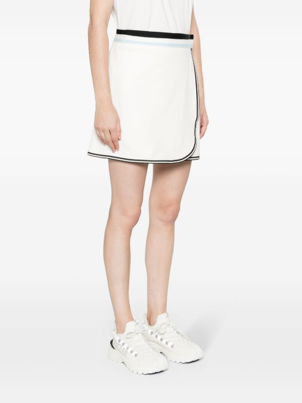 Browns Moncler White Wrap Cotton Mini Skirt | Browns A-Line Skirts