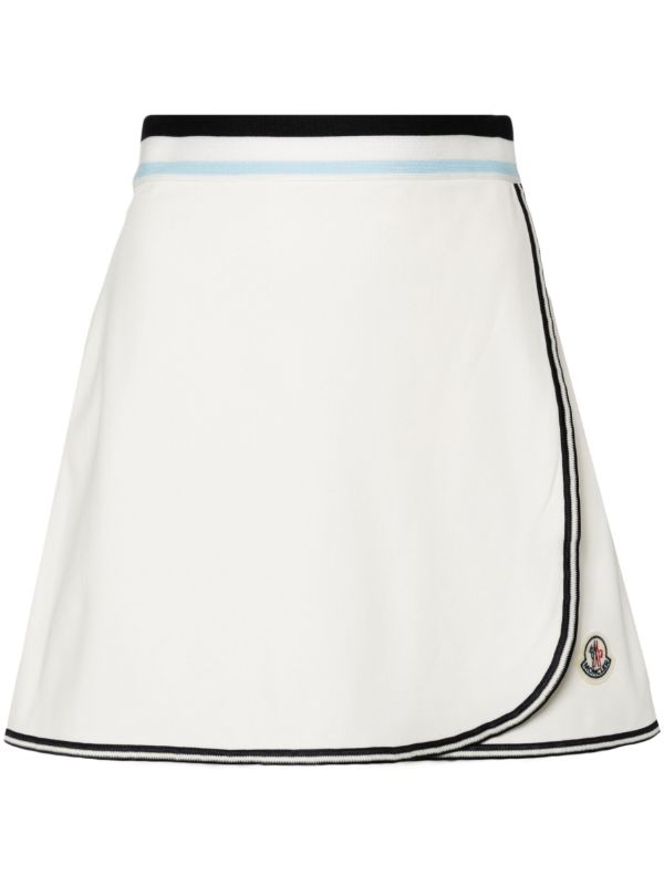 browns Moncler White Wrap Cotton Mini Skirt | Browns A-Line Skirts