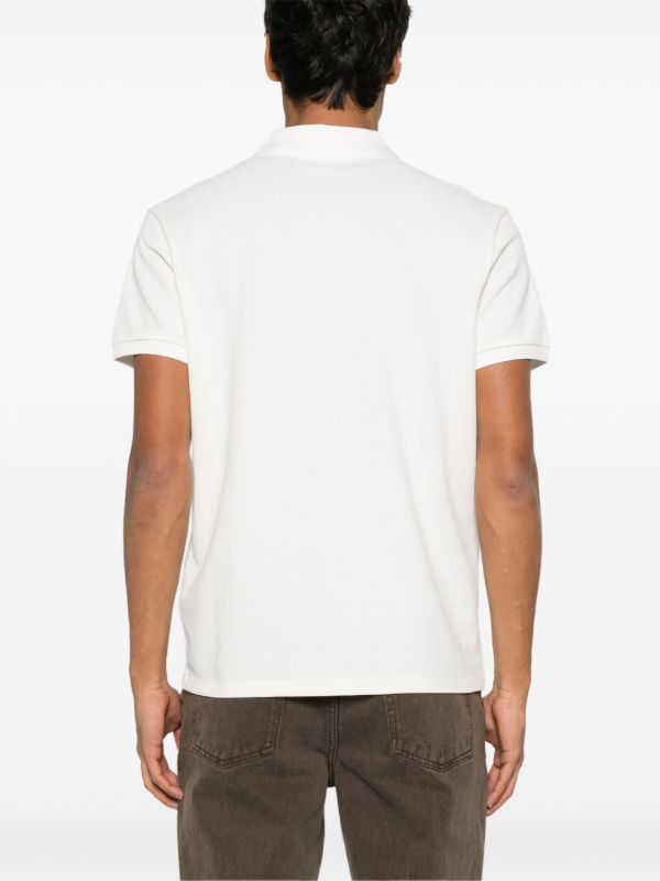 Browns Moncler White Year Of The Snake Patch Cotton Polo Shirt | Browns Polo Shirts