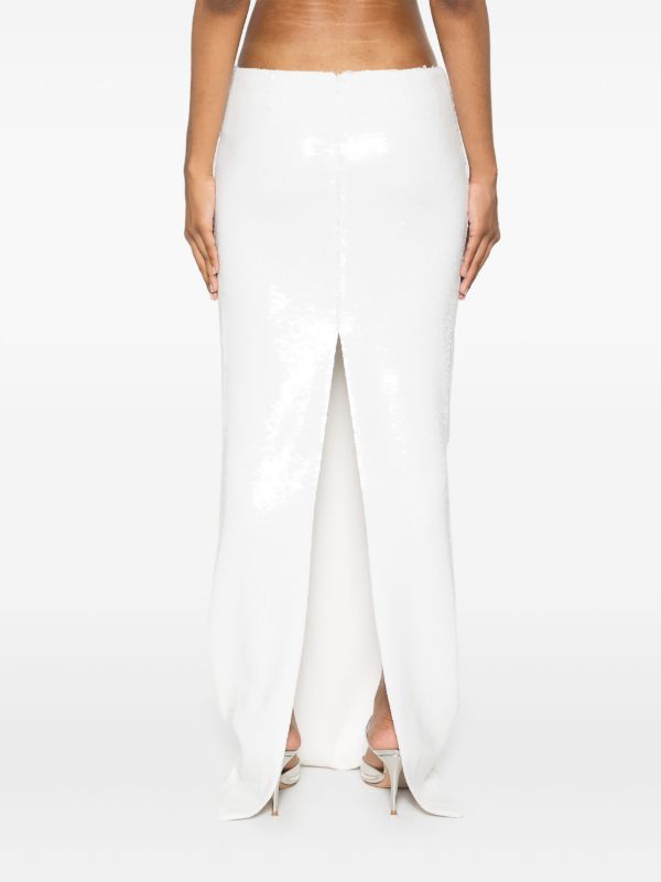 Browns Mônot White Sequinned Skirt | Browns Full Skirts