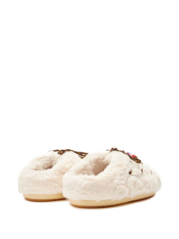 Browns Moon Boot Faux-fur Beaded Mules | Browns Slippers