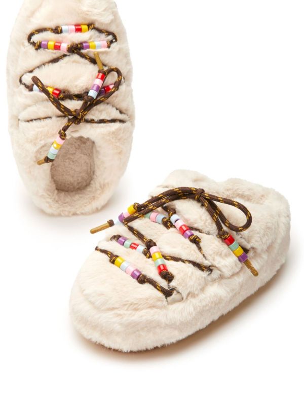 Browns Moon Boot Faux-fur Beaded Mules | Browns Slippers