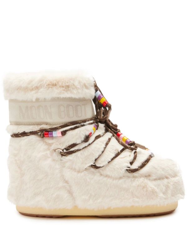 browns Moon Boot Neutral Icon Low Faux-Fur Boots | Browns Boots