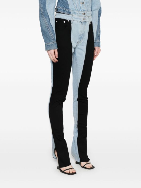 Browns Mugler Bi-Colour Skinny Jeans | Browns Skinny Jeans