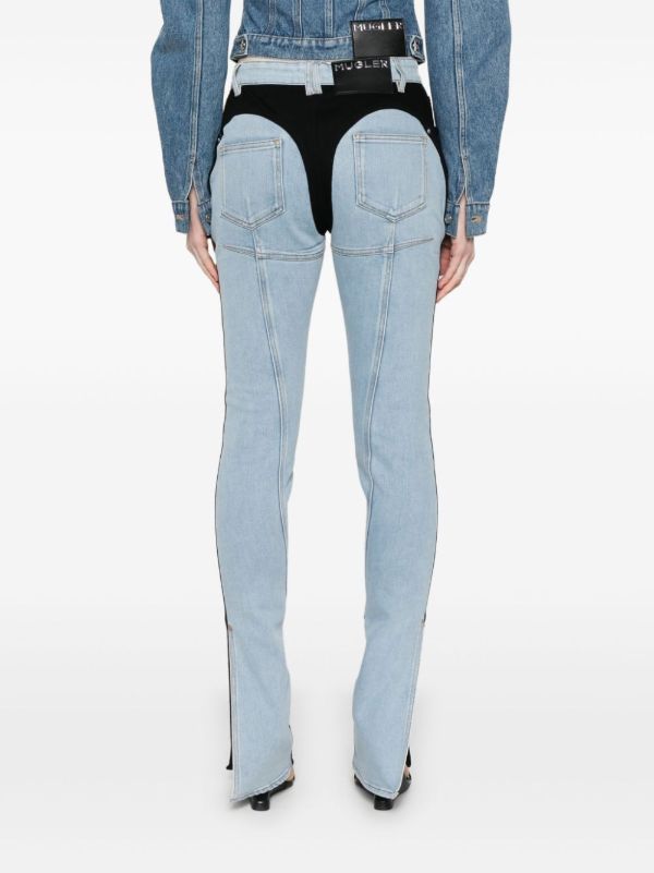Browns Mugler Bi-Colour Skinny Jeans | Browns Skinny Jeans