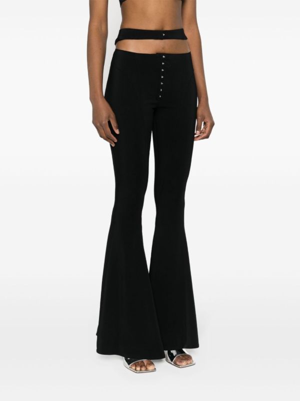 Browns Mugler Black Cut-out Tailoring Trousers | Browns Flared & Bell-Bottom Pants