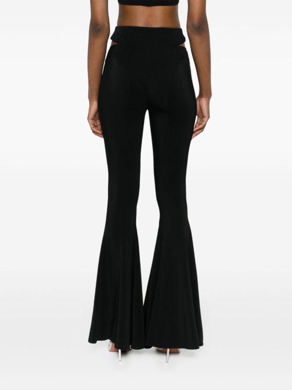 Browns Mugler Black Cut-out Tailoring Trousers | Browns Flared & Bell-Bottom Pants