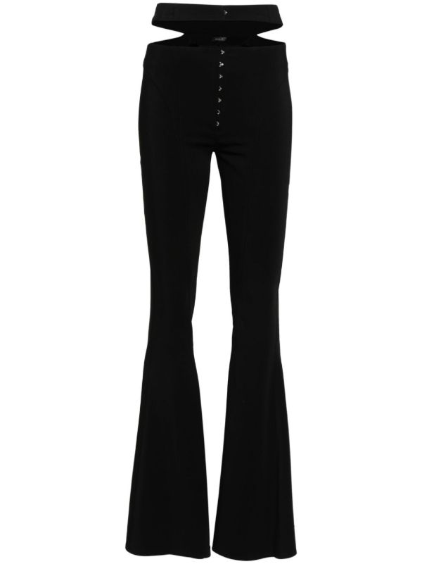 browns Mugler black cut-out tailoring trousers | Browns Flared & Bell-Bottom Pants