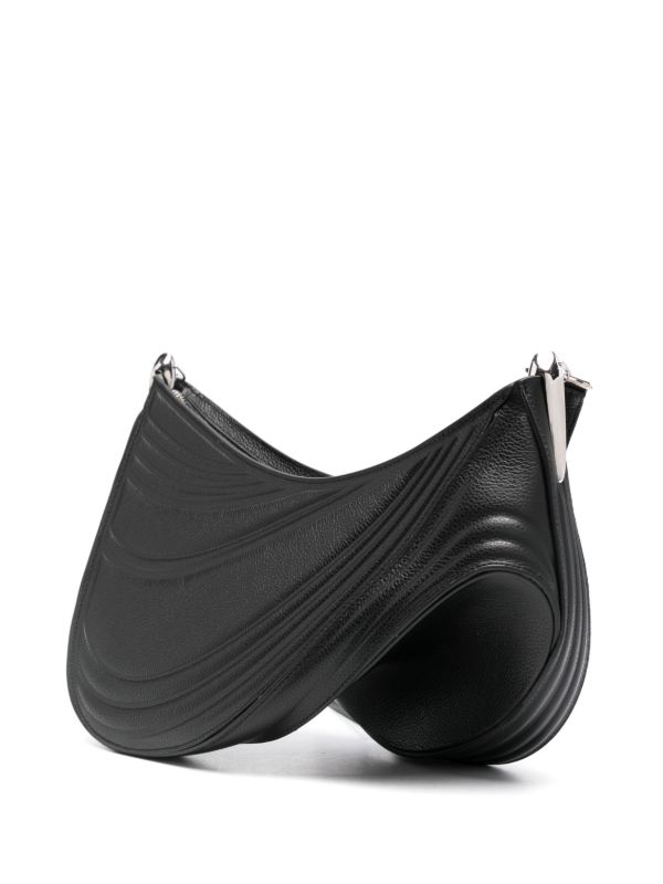 Browns Mugler Black Embossed Spiral Cross Body Bag | Browns Messenger & Crossbody Bags