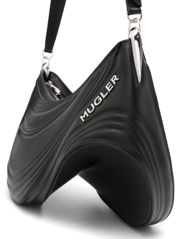 Browns Mugler Black Embossed Spiral Cross Body Bag | Browns Messenger & Crossbody Bags