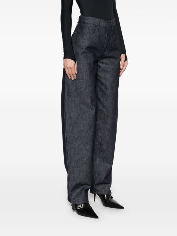 Browns Mugler Blue Lace-up Wide-Leg Jeans | Browns Wide-Leg Jeans