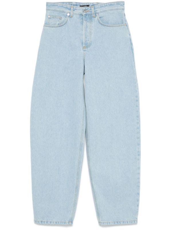 browns Mugler Blue Lace-Up Wide-Leg Jeans | Browns Wide-Leg Jeans