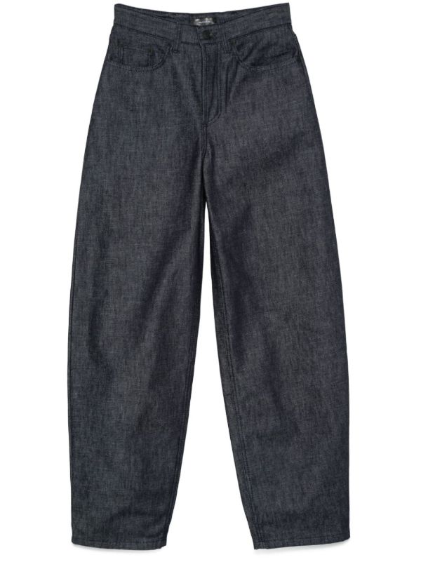 browns Mugler Blue Lace-up Wide-Leg Jeans | Browns Wide-Leg Jeans