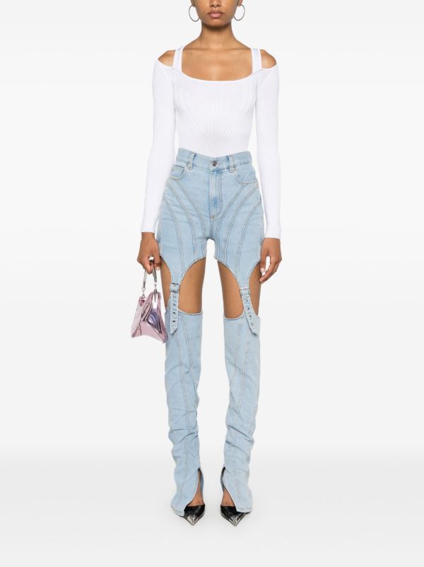 Browns Mugler Sculpting-Knit Bodysuit | Browns Knitted Tops