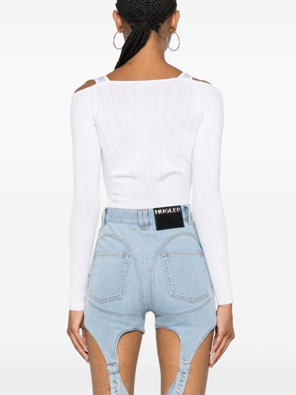 Browns Mugler Sculpting-Knit Bodysuit | Browns Knitted Tops