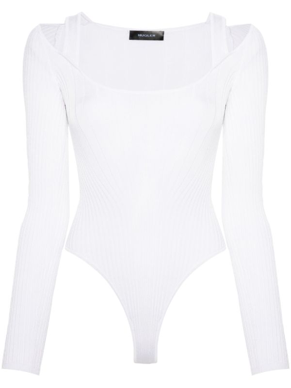 browns Mugler Sculpting-Knit Bodysuit | Browns Knitted Tops