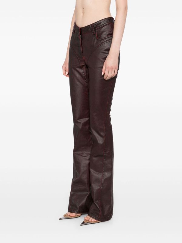 Browns Mugler Waxed Flared Jeans | Browns Bootcut Jeans