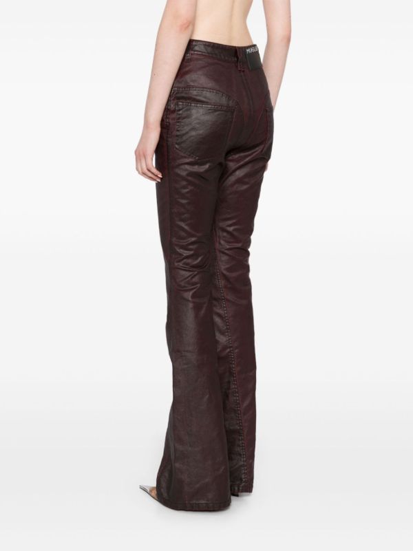 Browns Mugler Waxed Flared Jeans | Browns Bootcut Jeans