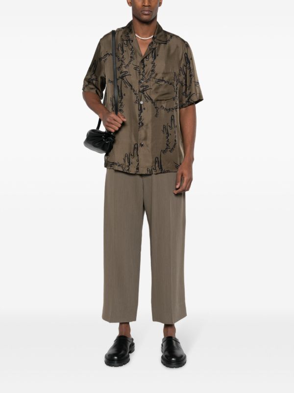Browns Nanushka Green Bodil Printed Silk Shirt | Browns Shirts