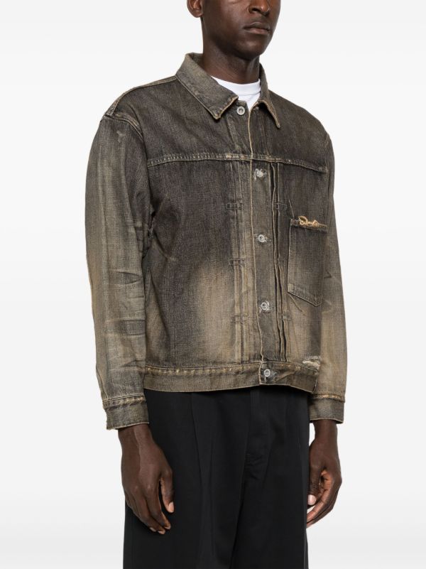 Browns Neighborhood Distressed-effect Denim Jacket | Browns Denim Jackets