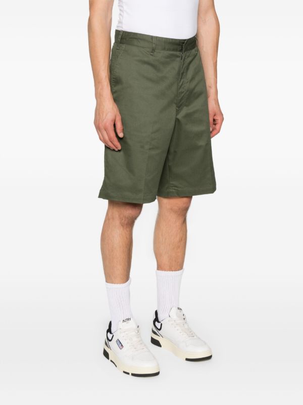 Browns Neighborhood Green Pressed-Crease Chino Shorts | Browns Khaki Shorts