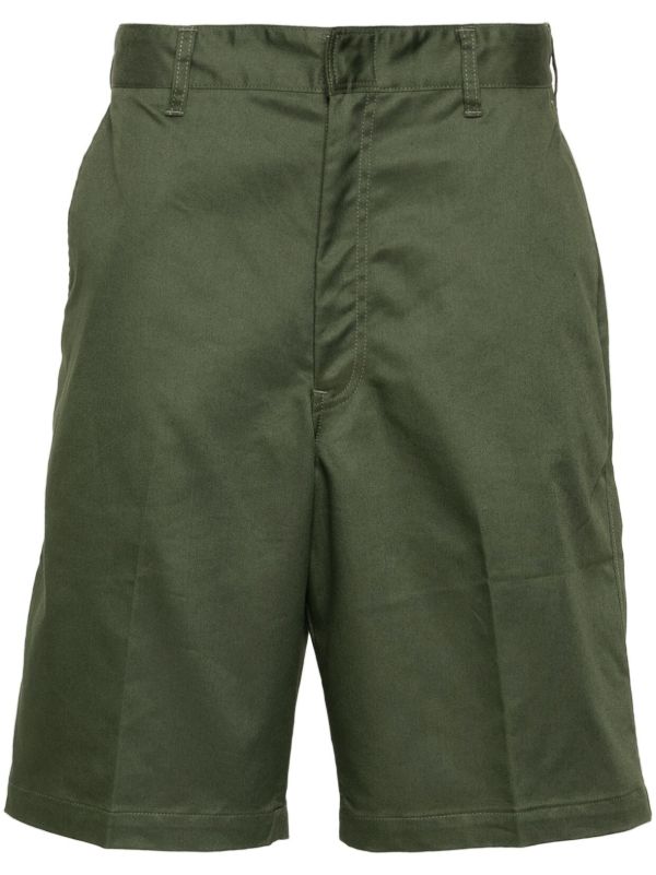 browns Neighborhood Green Pressed-Crease Chino Shorts | Browns Khaki Shorts