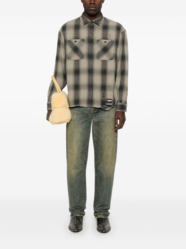 Browns Neighborhood Grey Plaid-Check Shirt | Browns Shirts