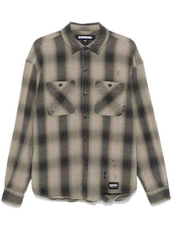 browns Neighborhood Grey Plaid-Check Shirt | Browns Shirts
