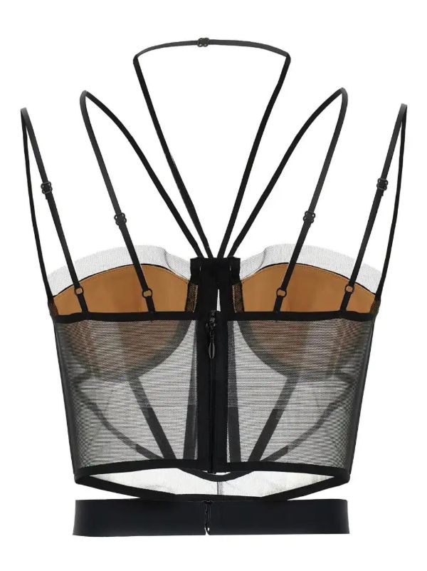 Browns Nensi Dojaka Sheer-panelled Corset Top | Browns Vests & Tank Tops