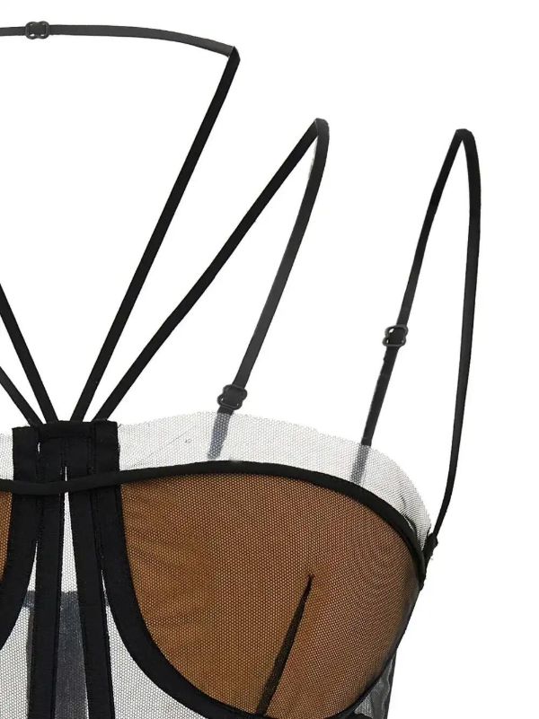 Browns Nensi Dojaka Sheer-panelled Corset Top | Browns Vests & Tank Tops