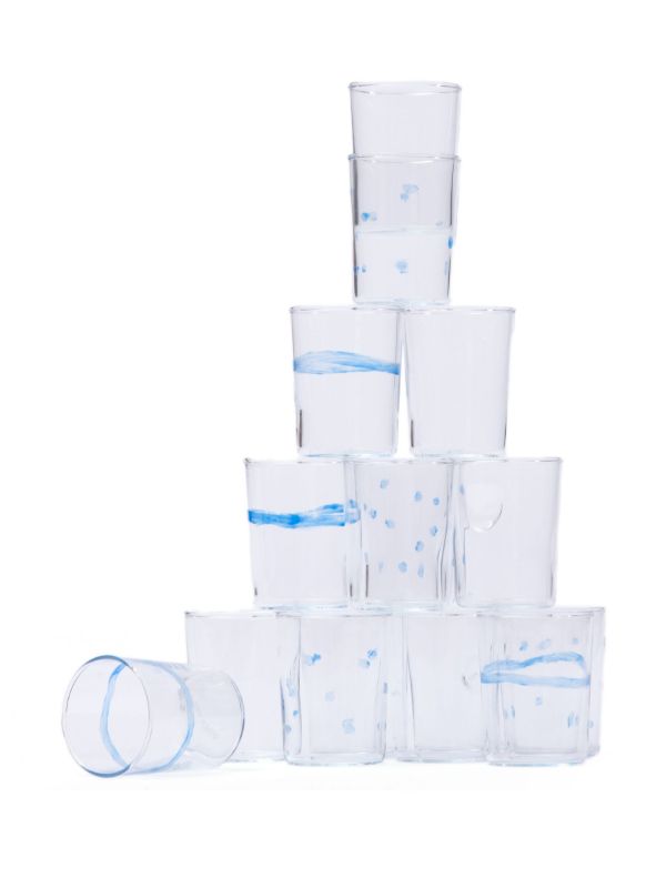 Browns NIKO JUNE Blue Soft Serve Dotted Glass Set | Browns Glassware