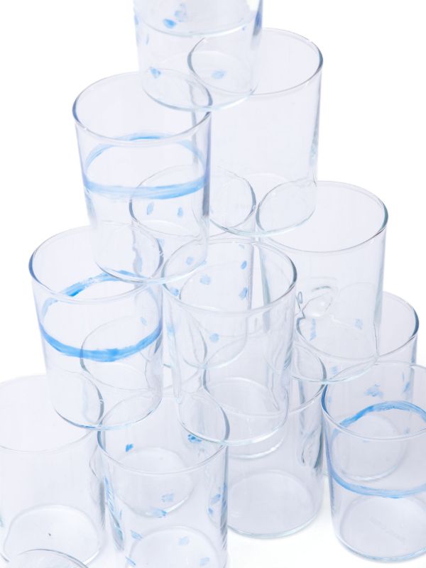 Browns NIKO JUNE Blue Soft Serve Dotted Glass Set | Browns Glassware