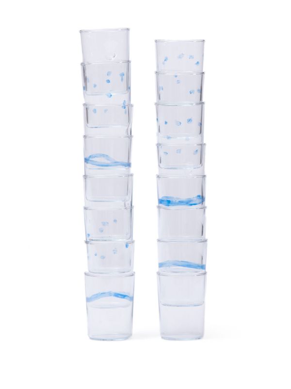 Browns NIKO JUNE Blue Soft Serve Line Glass Set | Browns Glassware