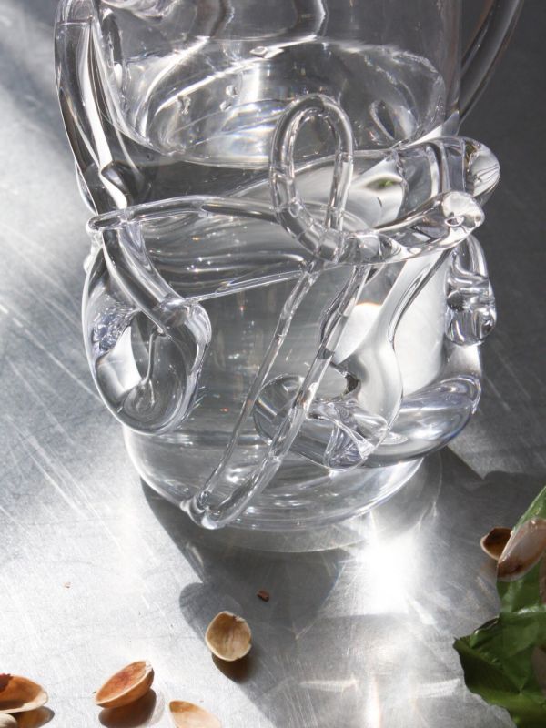 Browns NIKO JUNE White Ivy Glass Jug | Browns Glassware